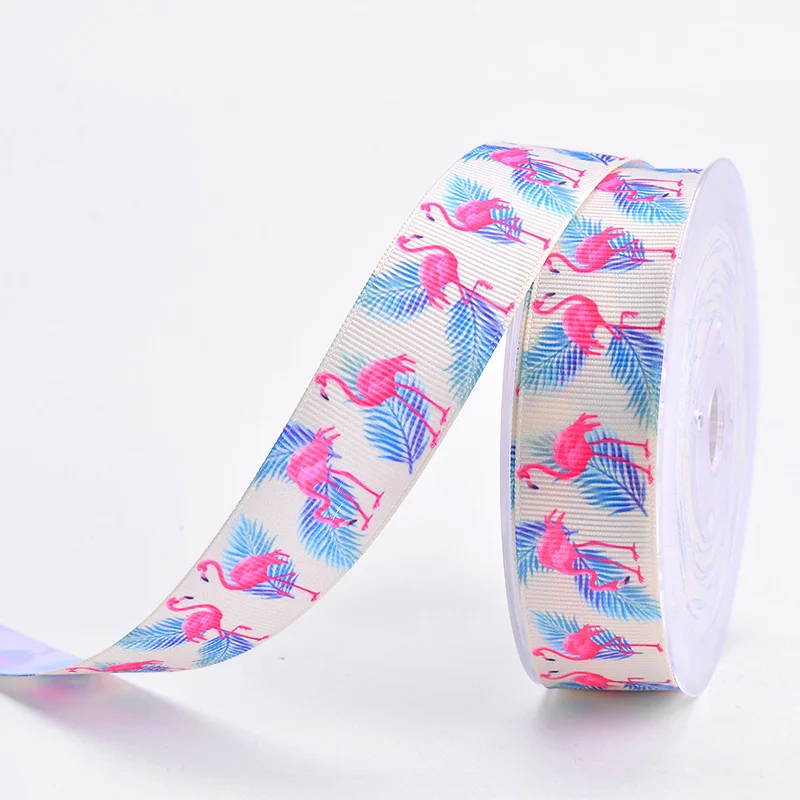YAMA лента с принтом Фламинго 25 мм 1 дюймов 100 ярдов/рулон Diy подарки для украшения свадебной вечеринки ленты для рукоделия декоративные - Color: 5