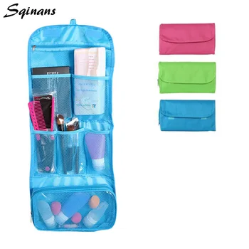 

Sqinans Travel Toiletry Hanging Cosmetic Storage Bag Wall Door Hanging Organizer Portable Women Cosmetic Bag Make Up Organizer