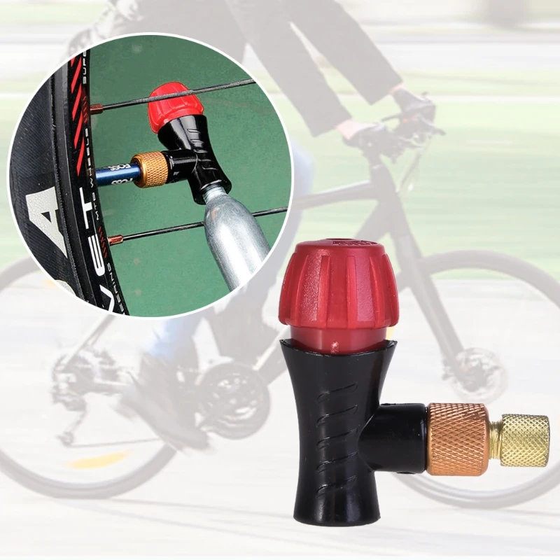 

Bicycle Inflator Head Compatible For Presta Schrader Valve CO2 Pump Accessories