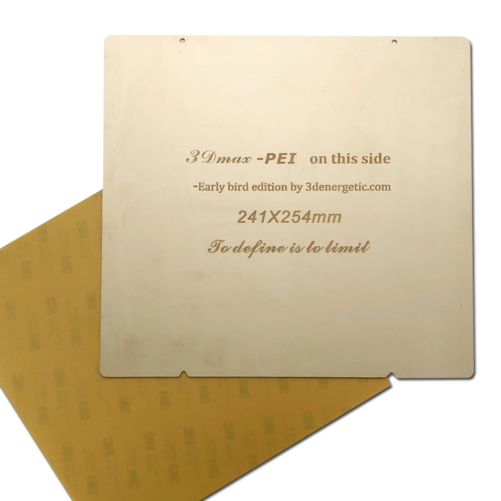 

ENERGETIC Flexible PEI Spring Steel Print Sheet 241x254mm For MK52 Heatbed 3D Printer Printing Buildplate