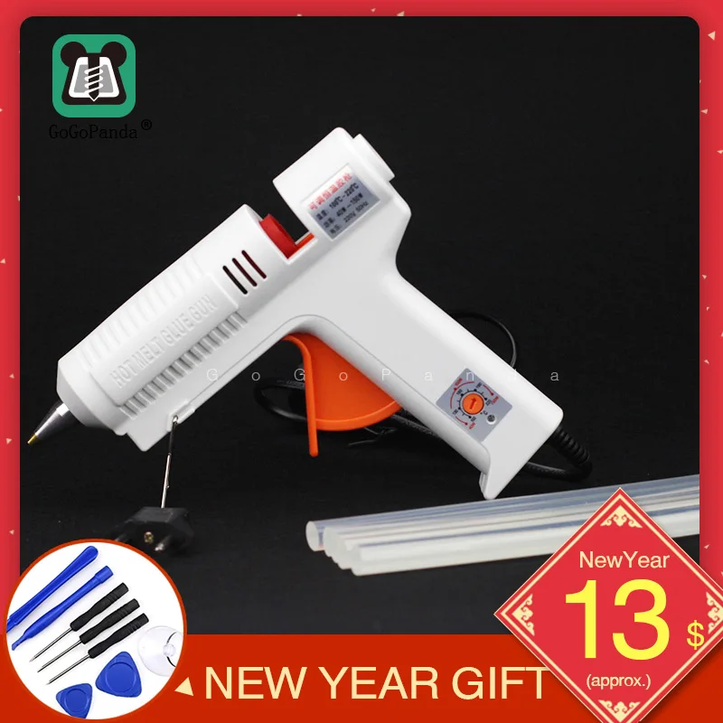 100v-220v 40-150w Hot Melt Glue Gun Temperature Adjustable Repair Kit Tools with 5 Pcs Glue Sticks