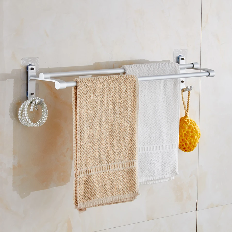 CHUNLU Multi function Aluminium Bathroom Towel Shelf Rack Wall Mounted