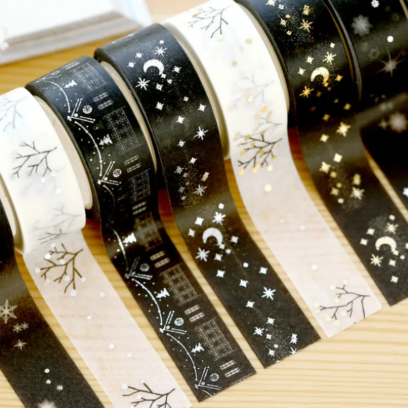 

2018 Hot Stamping Black & White Washi Tape Lot Masking Tape Posted It Japanese Stickers 2019 Kawaii Stationery School Supplies