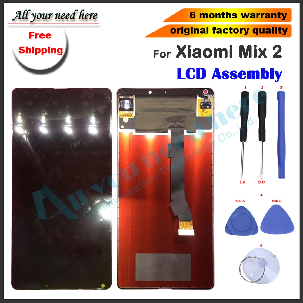 

AAA quality Screen For Xiaomi Mix 2 2S LCD Display Touch Screen Assembly With Digitizer Glass No Dead Pixel Phone Parts+tools