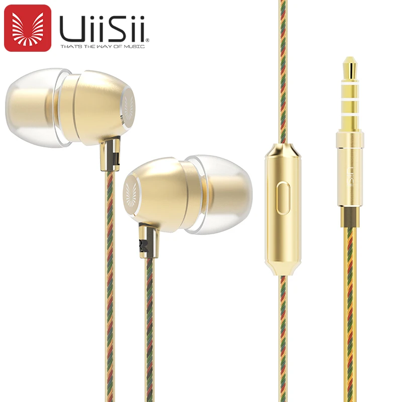 

UiiSii HM7 Hi-Fi In-ear Earphone with Microphone Music Stereo Earphone 1.2m Wire Control Noise Cancelling Headset for Smartphone