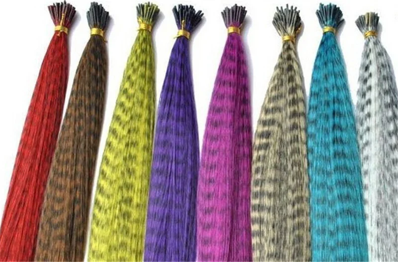 

12pcs Fashion Women's hair jewelry 12colors available Straight Grizzly Feather Hairwear Extensions with free beads and hook