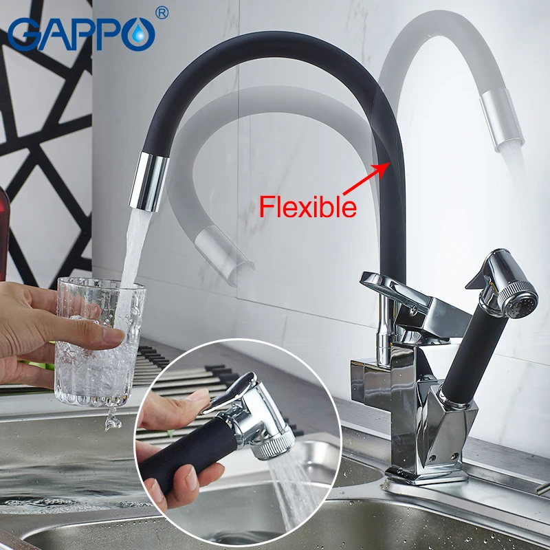 

Gappo kitchen Faucets black flexible kitchen water sink Faucets mixer tap rotatable kitchen pull out water mixer Faucets