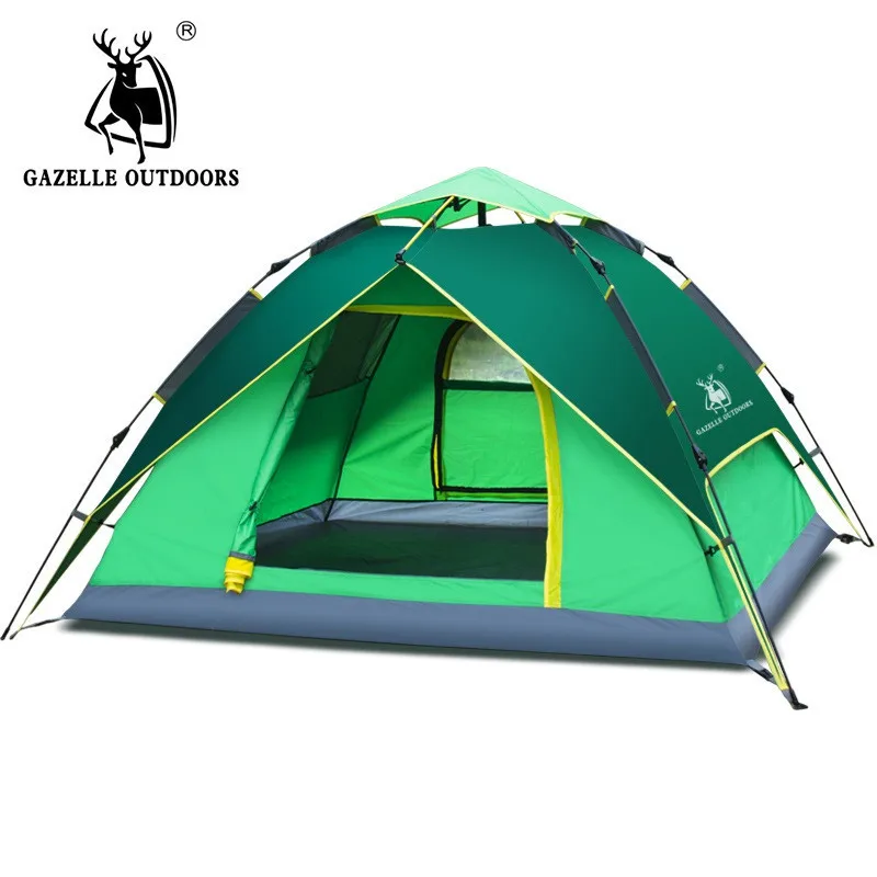 Double Layers Camping Tent Automatic Quick Open Sunshade Awning Tent Lightweight Trekking Mountaineering Tents