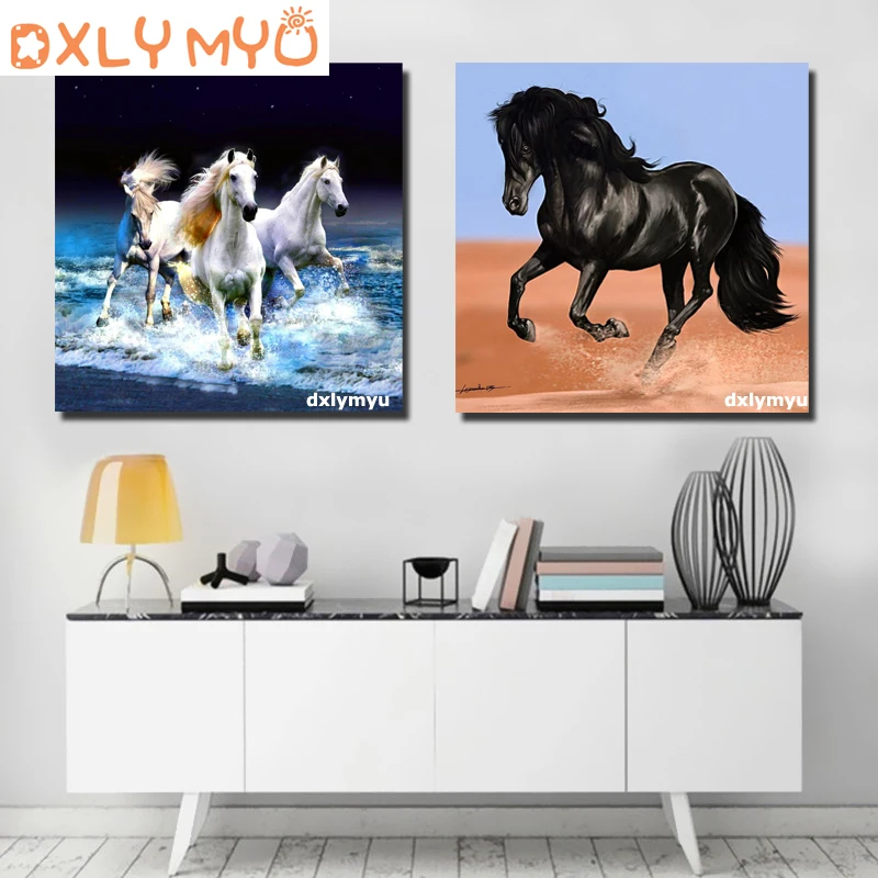 

5D Diy Diamond Painting Cross Stitch Horse Full Square Diamond Embroidery Animals Picture Rhinestone Painting Home Decoration