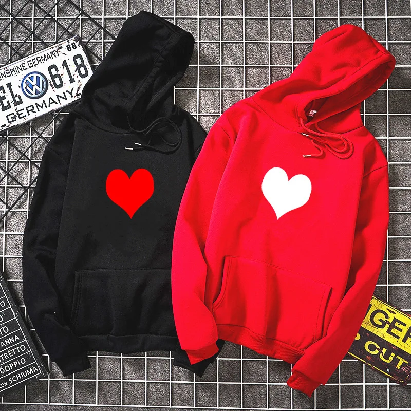 

2019 Sweatshirts Hart Print Lover Hoodies Autumn Think Men/Women Sweatshirts Ooded Harajuku Matching Hoodies For Couples Friends