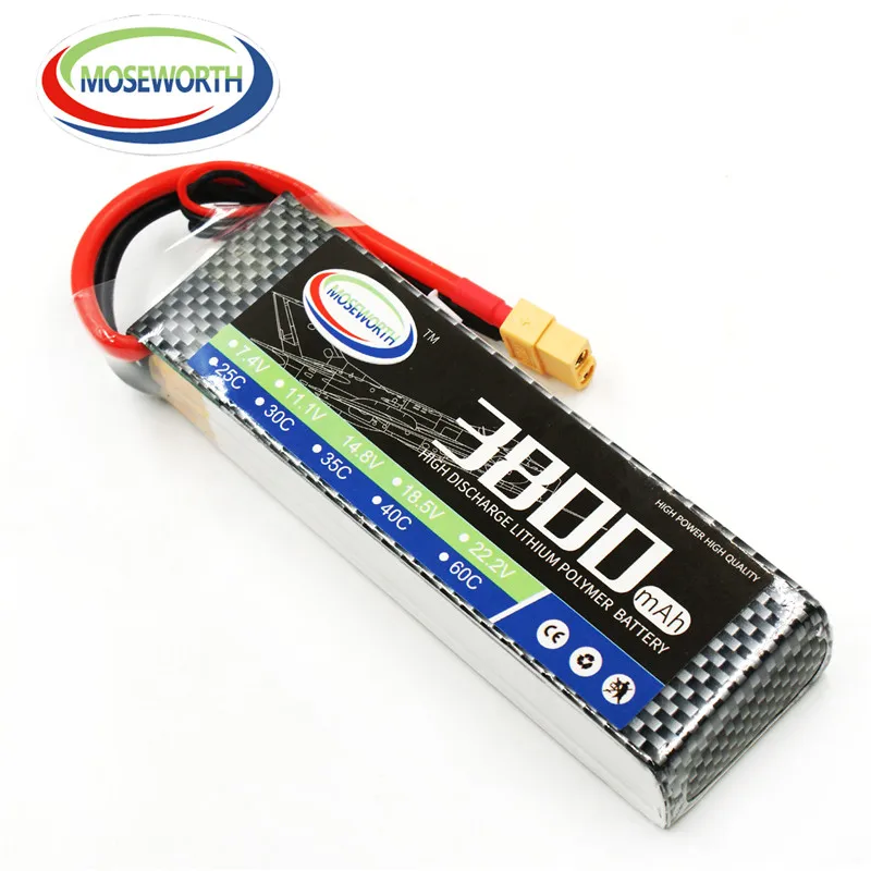 

MOSEWORTH 4S 14.8v 3800mah 25C RC Drone Lipo battery for rc airplane tant car boat AKKU Free shipping