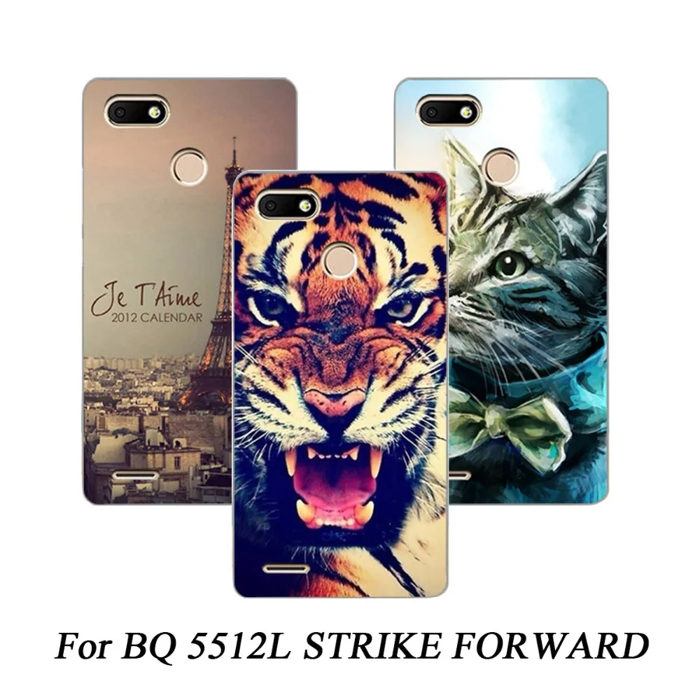 Cartoon Animal Flower TPU Case For BQ 5512L STRIKE FORWARD painted Phone Case For BQ 5512L Soft Silicone Back Cover Case