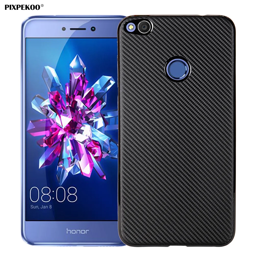 Для Huawei Honor 8 Lite/для P8 Lite 2017/Дело Slim тонкой углерода Волокно амортизирующие мягкой