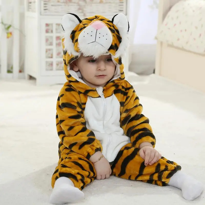 2018 New Spring Autumn Animal Tiger Baby Romper High Quality Cotton