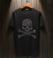O-neck design Luxury Diamond hot sale Short Sleeve t-shirt 100% cotton tshirt top quality F9874