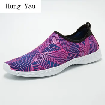 

Women Casual Shoes Flats Quick Drying Water Fashion Outdoor Summer Breathable Couple Mesh Shoes Slip On Woman Platform Plus Size