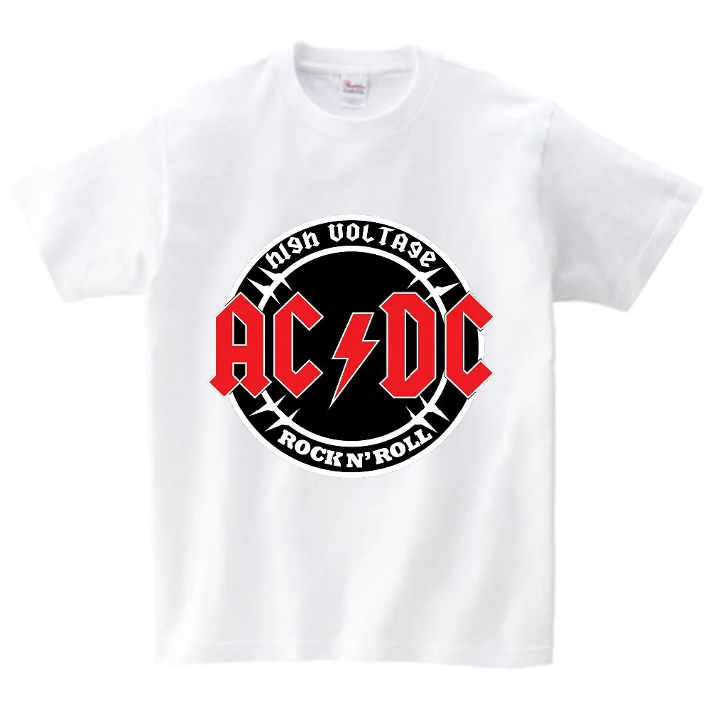 ACDC, Детская футболка детская ACDC футболка в стиле рок, Повседневная футболка с короткими рукавами для мальчиков и девочек, детские топы унисекс, одежда для малышей YUDIE