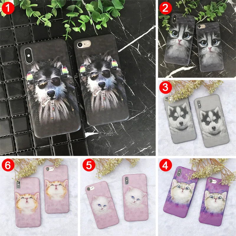 Mobile Phone Case TPU Cute Cat Dog Animal Protective Cover for Apple iPhone X/8 Plus/7/6/6S Plus JLRL88 Mobile Phone Case TPU Cute Cat Dog Animal Protective Cover for Apple iPhone X/8 Plus/7/6/6S Plus JLRL88