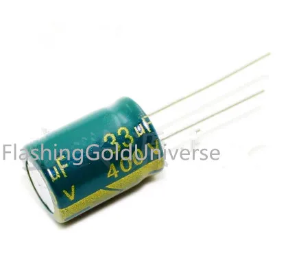 100pcs400V33UF33UF400VElectrolyticCapacitor13*2013*18bestqualityNeworigina