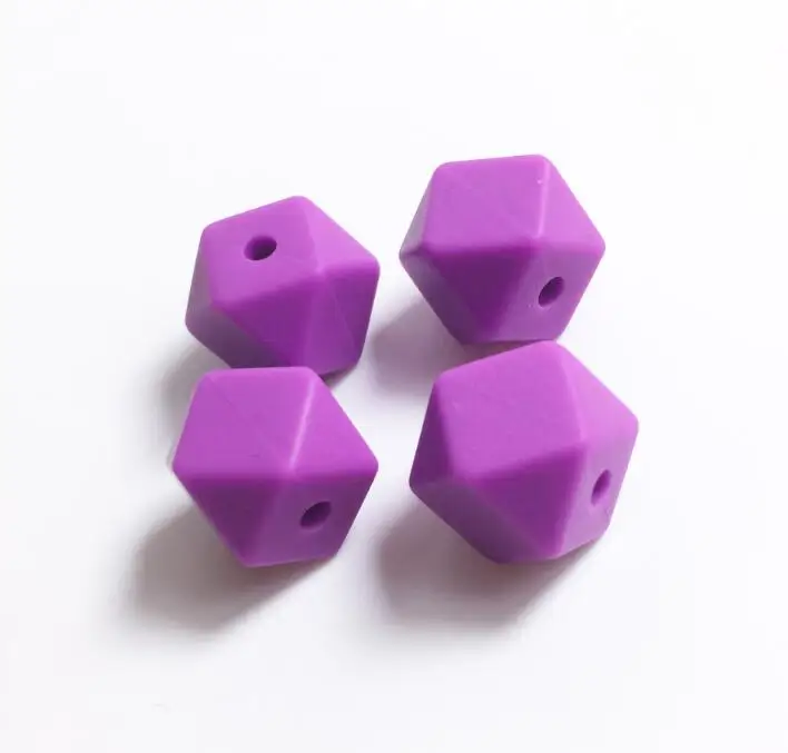 100pc Hexagon Silicone Beads Teething Baby Chewing Bead Teeth Necklace Bead Diy Chewable Silicone Mini Geometric bead 
