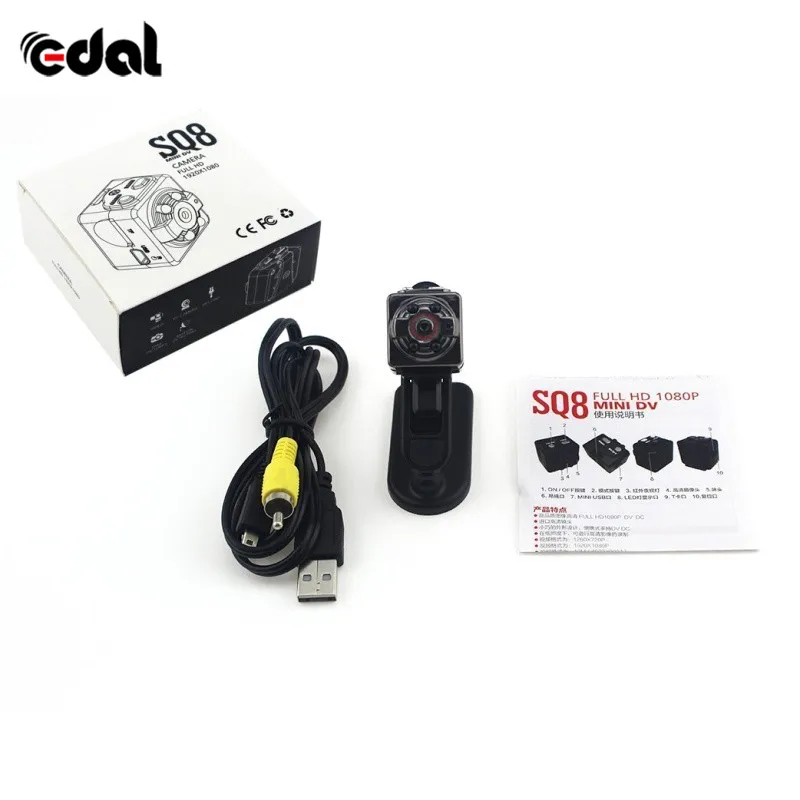 

EDAL Sport Webcams SQ8 IR Night Vision Digital Sport DV Voice Video Mini DV Voice Video Recorder TV Out HD 1080P 720P Camera