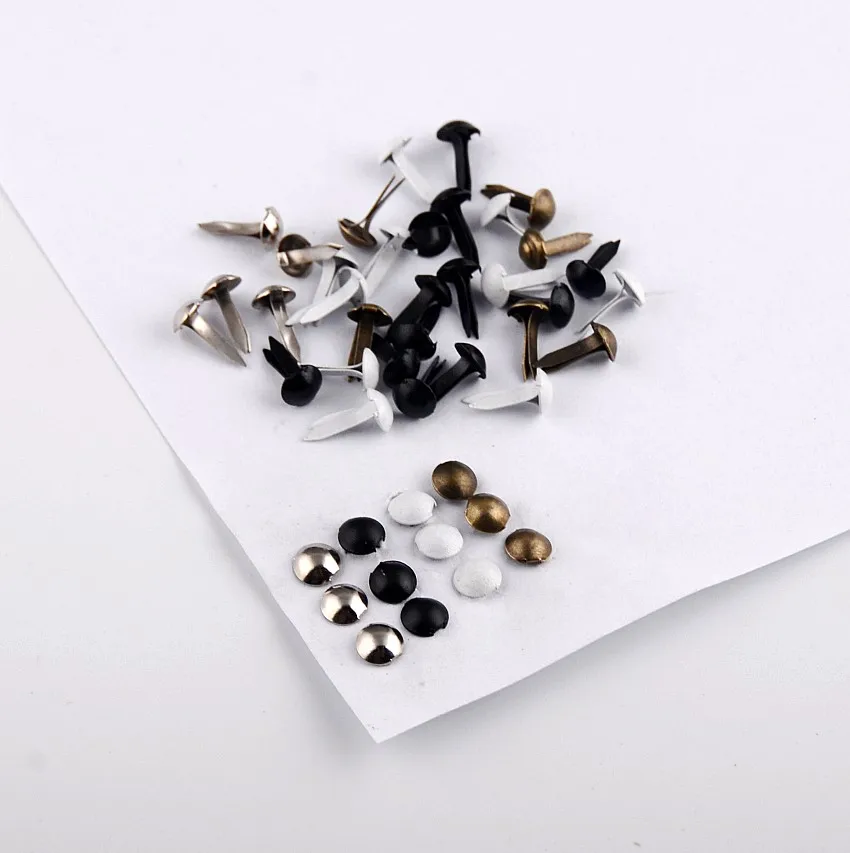 

Free shipping-500pcs Mixed Pastel Round Brads Scrapbooking Embellishment 9x5mm D3054