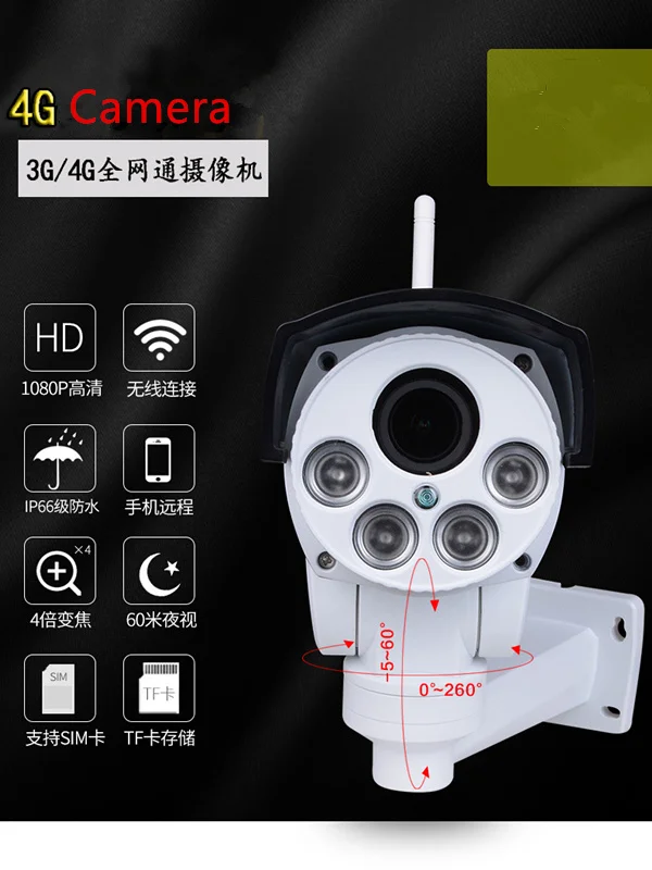 IP камера SmartYIBA1080P HD PTZ купольная с поддержкой 4G SIM SD карты Wi Fi|Камеры