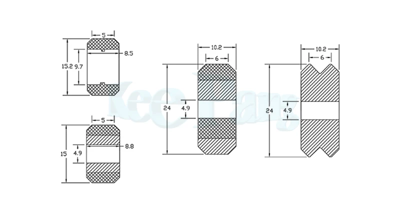polia v-slot pom, peças cnc transparente de