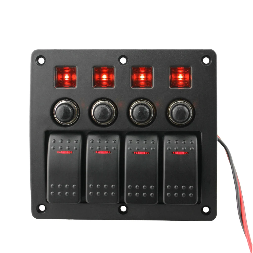 12-24 V 4-Gang IP66 Водонепроницаемый Автомобиль Мотоцикл лодка светодиодный панель с переключателями с защитой от перегрузки