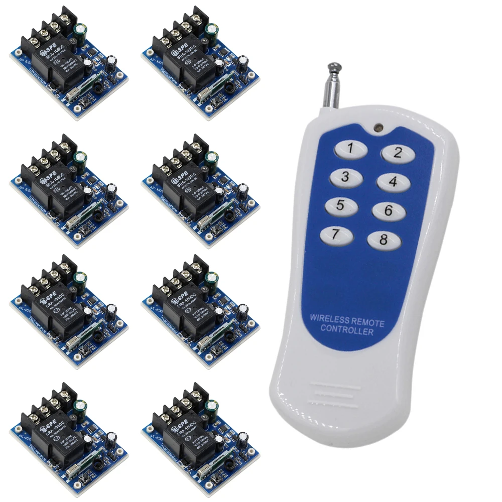 Newest DC12V 48V 1CH Wireless Remote Control Switch 8 Buttons