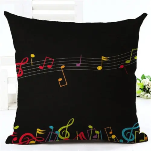 HGLEGYW 1" чехол для подушки с принтом в стиле ретро и музыкальной нотой, декоративная наволочка для подушки для дома и офиса - Цвет: 6