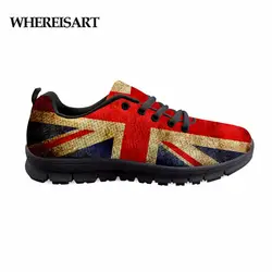 WHEREISART Великобритании принт в виде американского флага для мужчин повседневная обувь весна/осень амортизацию свет Erkek Ayakkabi студентов обувь