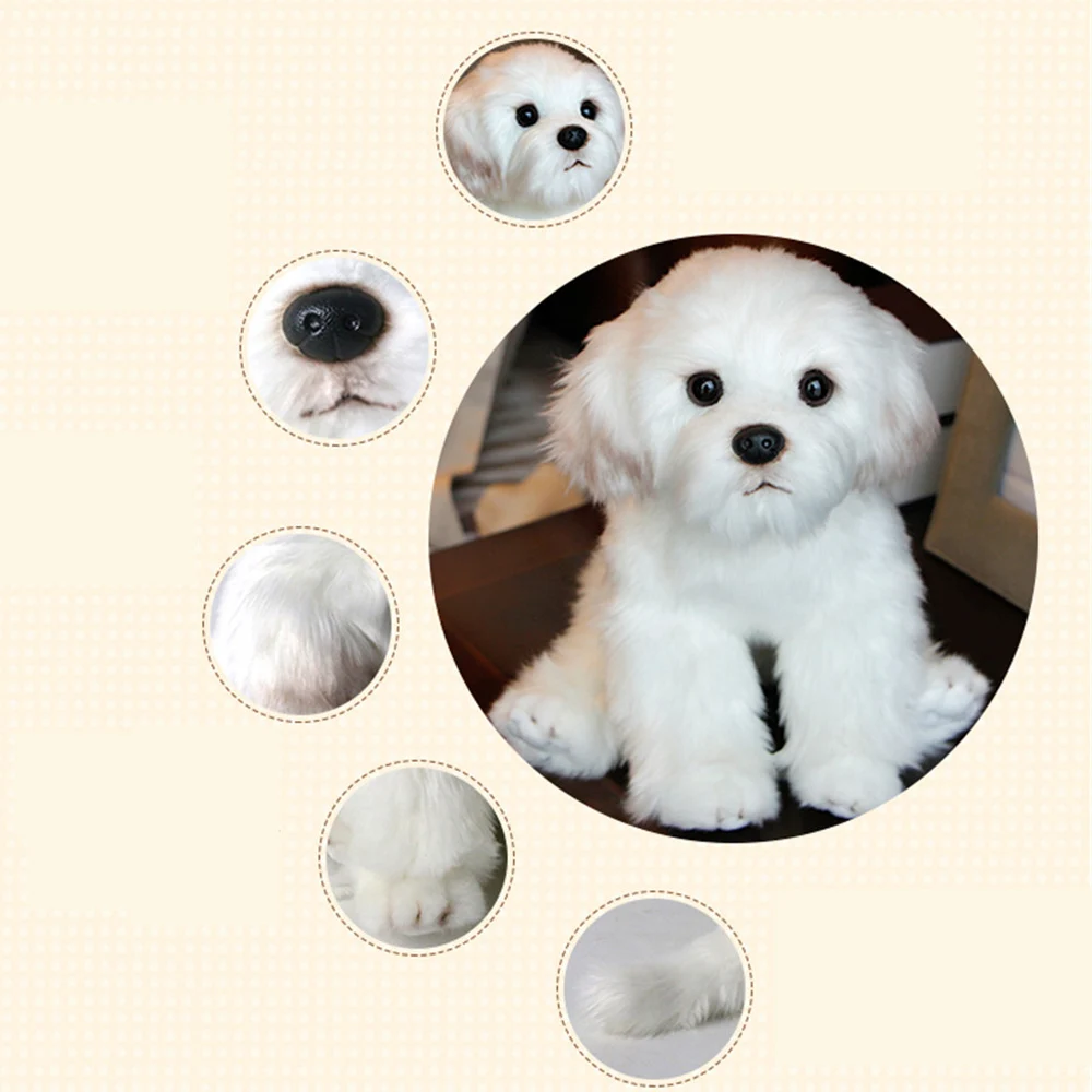 Fancytrader Realistic Simulation Schnauzer Tibetan Mastiff Shepherd Dogs Toys Decoration Doll for Kids 3