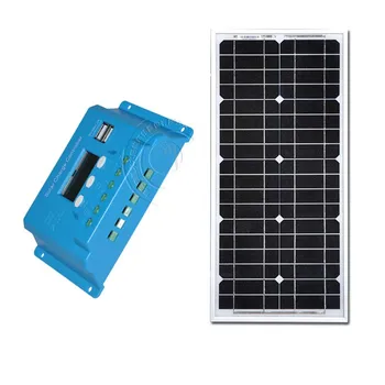 

Waterproof Solar Panel 12v 20w Solar Charge Controller 12v/24v 10A PWM Solar Charger Solar Light System Lamp Light LED