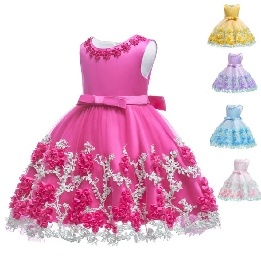 

ZJHT Summer Sleeveless Elegant Baby Dress For Girls Children's Clothes Princess Birthday Wedding Party Flower Kids Dresses MY034