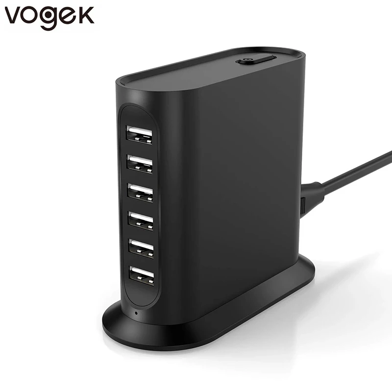 VOGEK 6 портов USB зарядное устройство для телефона настольная зарядная станция с