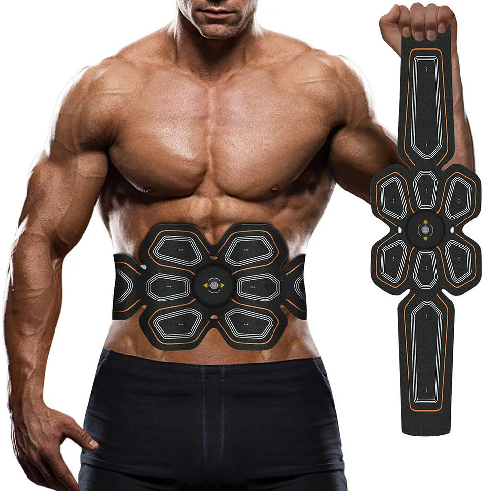 EMS ABS Trainer Abdominal Electro Stimulator Electrostimulation USB Charged Fitness Home Workout Gym Muscle Toning Belts (8)