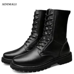 Большие размеры 37-45, ботинки челси, Мужская зимняя обувь, черные ботинки из спилка, мужская обувь, теплые плюшевые зимние ботинки на меху