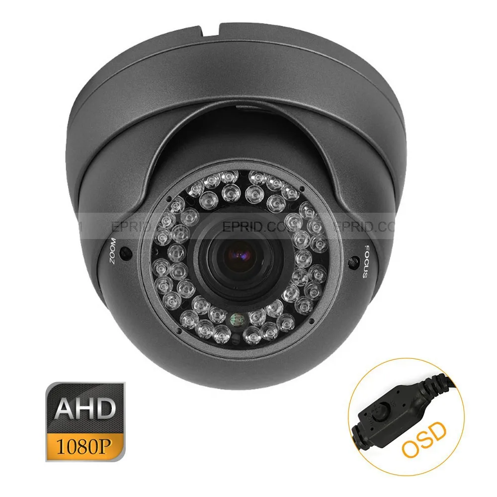 

CCTV AHD 2.0MP HD 1080P 2.8-12mm Zoom Lens IR-Cut Metal Dome Camera OSD
