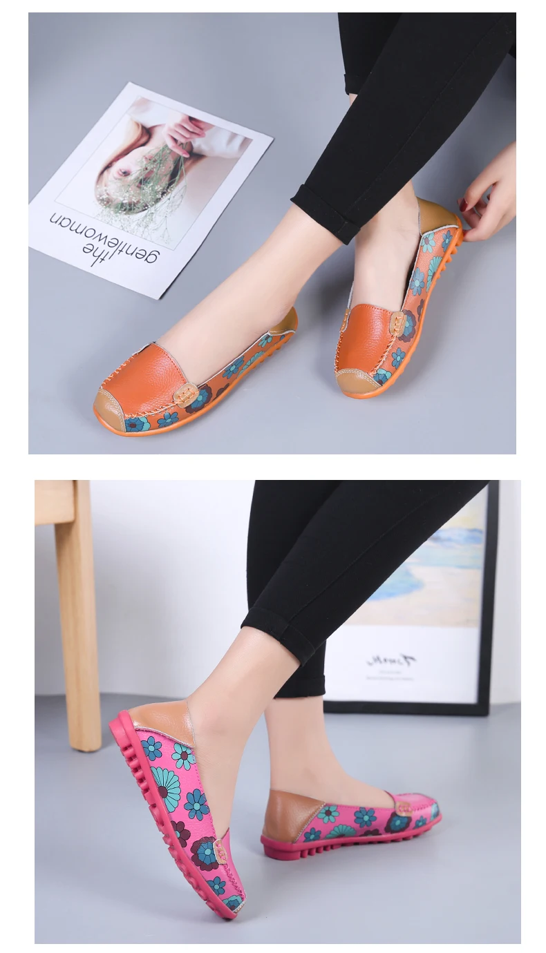 WeiDeng/женская повседневная обувь из натуральной кожи; удобные мягкие водонепроницаемые мокасины; Gommino; обувь на плоской подошве с модным принтом; слипоны; лоферы