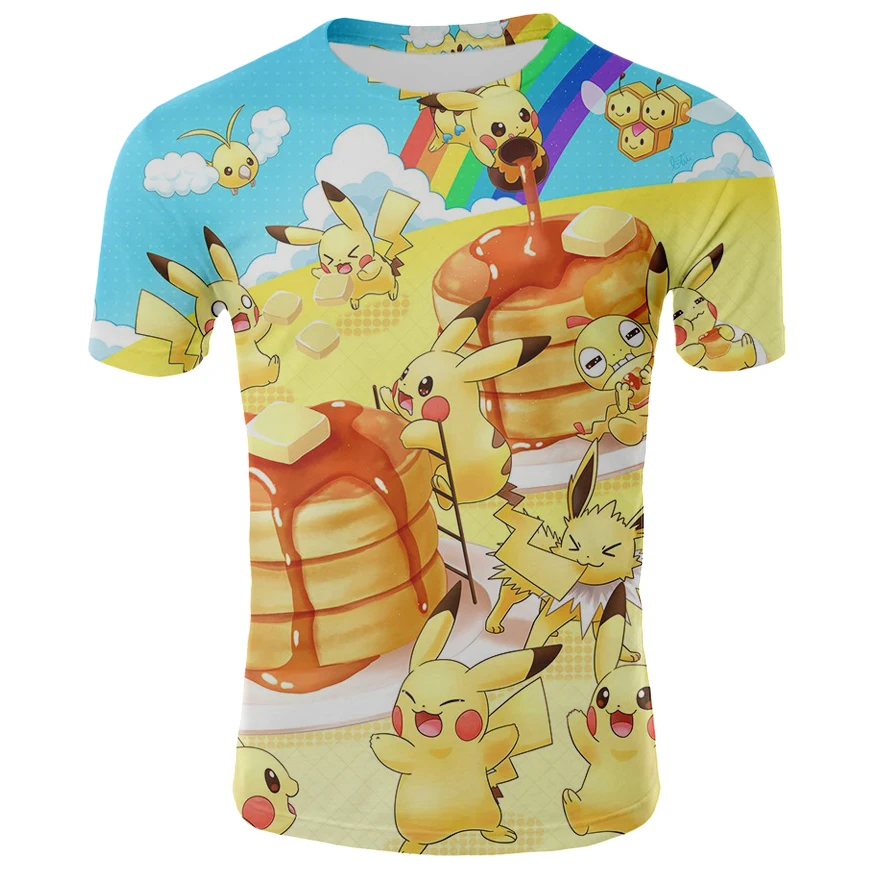 

2019 3D Printed New Summer Men T Shirt Cartoon Pokemon Anime T Shirts Men Women Pikachu Hip Hop Streetwear Style T Shirt Tops