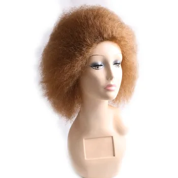

Desire for hair 1pc 100g 6inch afro kinky fluffy bouncy curly short synthetic wigs black 27# 99J color for African women