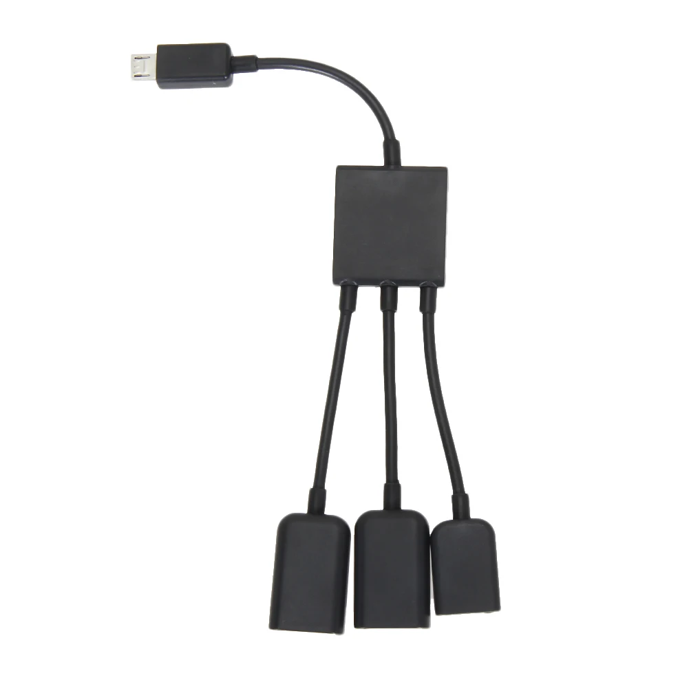 3 в 1 Многофункциональный двойной Micro USB хост OTG хаб адаптер кабель папа мама 2 0