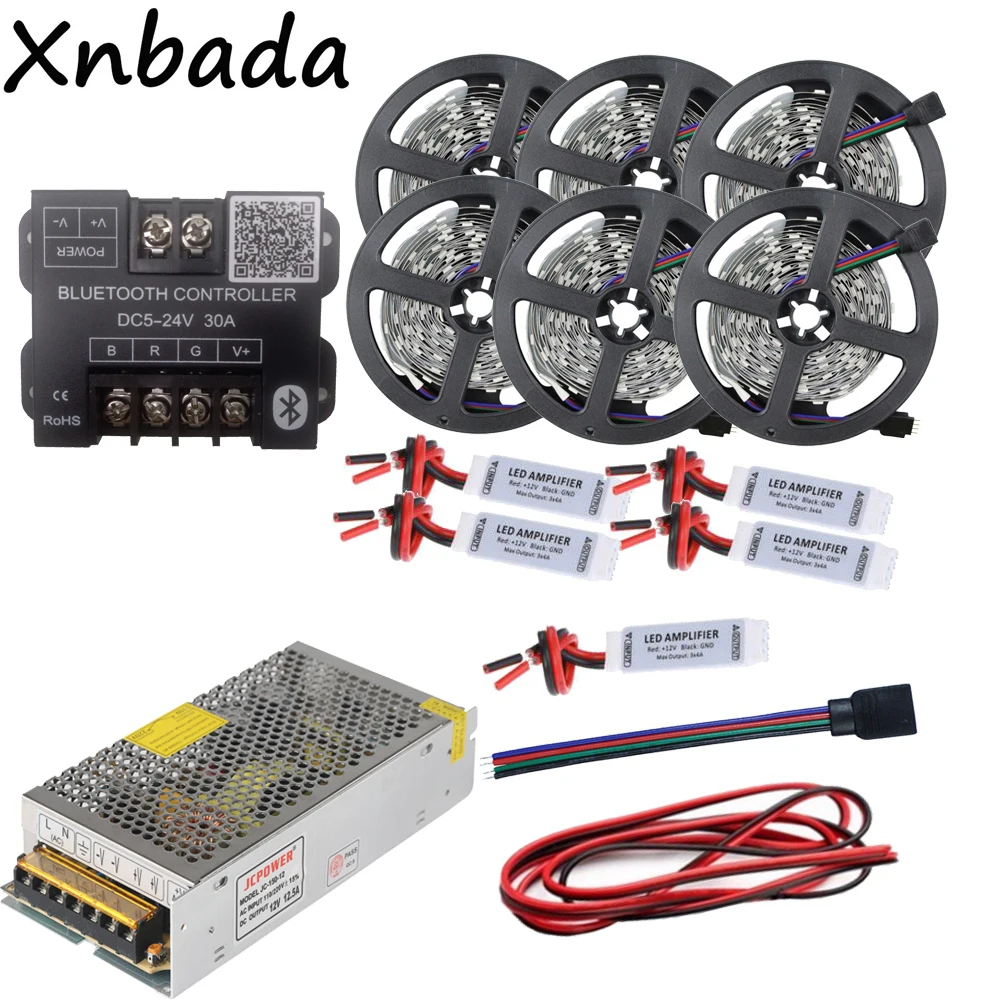 

5~30M RGB Led Strip 5050SMD 30Led/m Led Flexible Light Bluetooth Led Controller DC12V Led Transformer