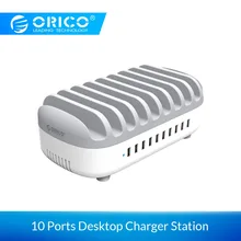 Настольная зарядная станция ORICO, 10 портов, 120 Вт, выходная USB зарядная станция с держателем для мобильного телефона, планшета