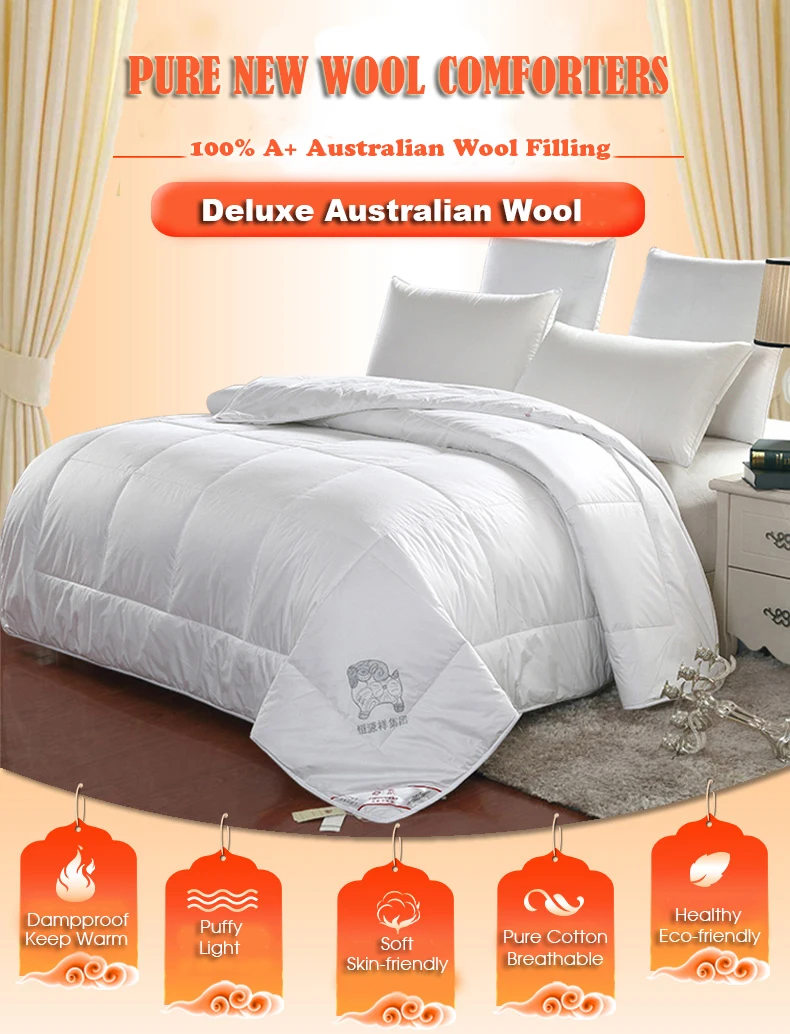 100% Australian Wool Filling pure cotton Comforter 4