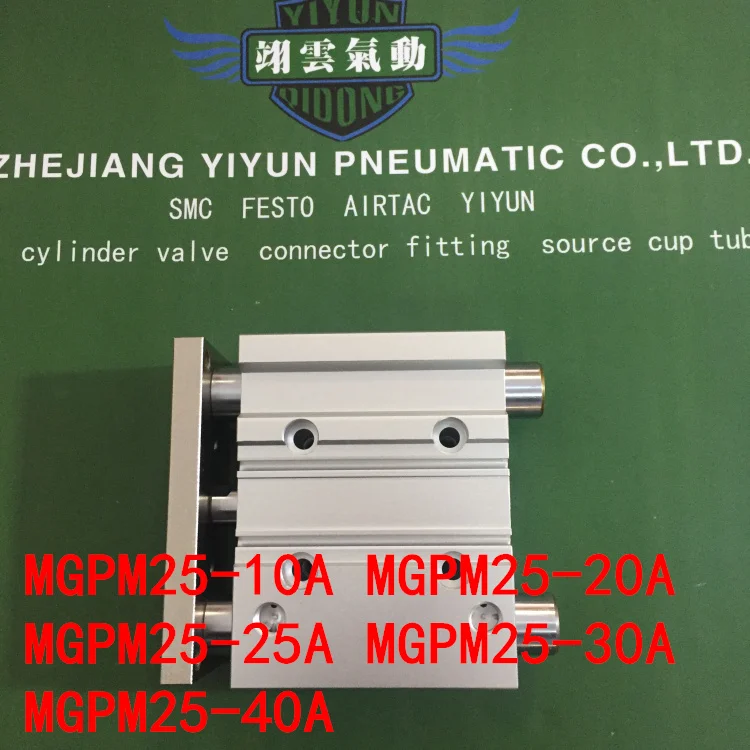 

MGPM25-10A MGPM25-20A MGPM25-25A MGPM25-30A MGPM25-40A MGPL Pneumatic components Thin three Rod Guide Pneumatic Cylinder