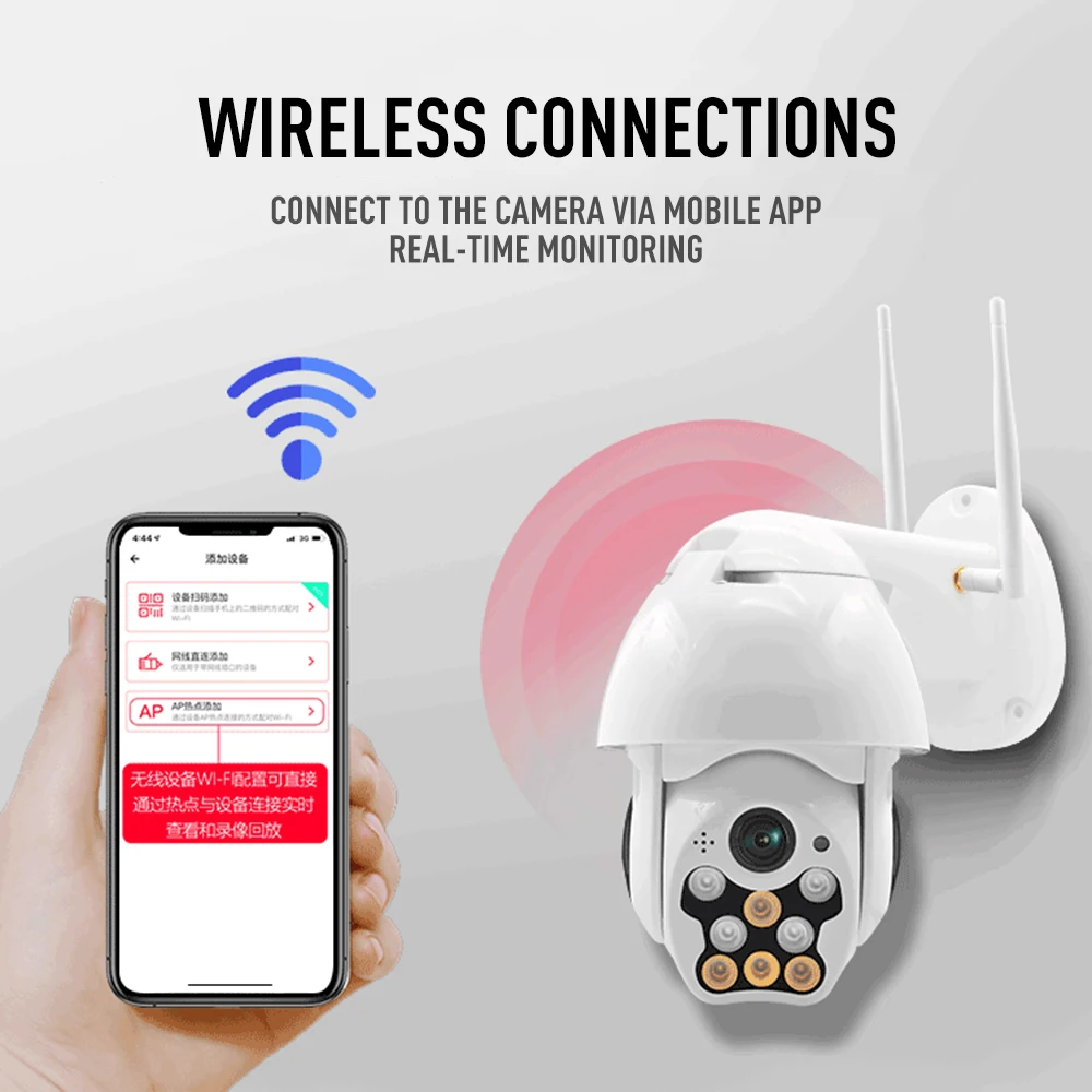 

1080P PTZ IP Camera Outdoor Speed Dome Wireless Wifi Security alarm Camera IR Network CCTV Surveillance probe recorder