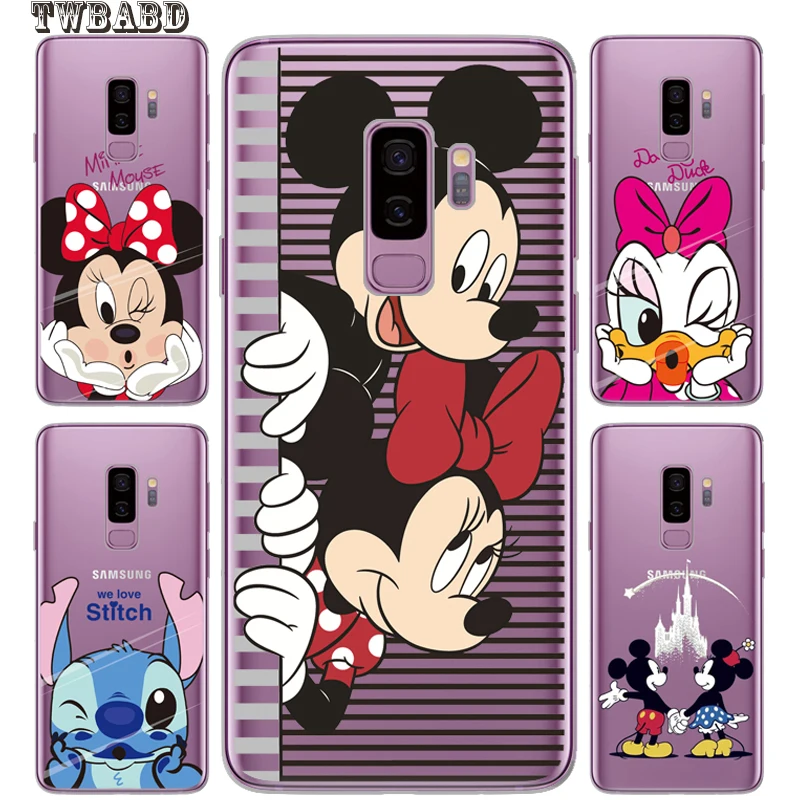 

Cute Stitch Mickey Minnie Mouse Case For Fundas Samsung Galaxy S9 S8 Plus S8 S9 S6 S7 Edge