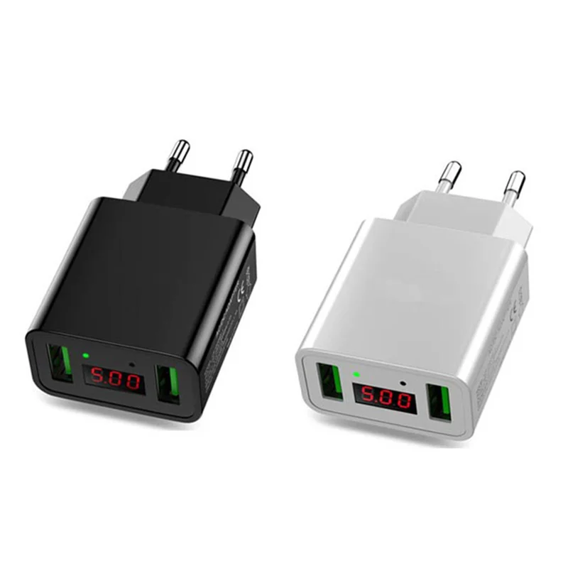Мобильный телефон зарядное устройство светодиодный дисплей 2 USB для iPhone Samsung Xiaomi
